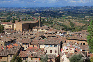Landschaft in der Toskana bei San Gimignano, Toskana, Italien